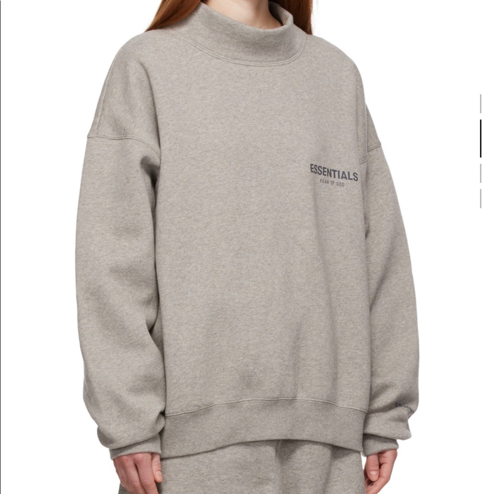Essentials Grey Pullover Mockneck Sweatshirt - image 3